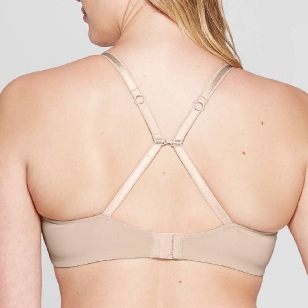 Auden Lightly Lined Wirefree Bra Soft Beige/Nude 32B Adjustable Straps Racerback - Picture 3 of 9